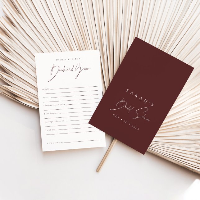 Simples Jogo de Chá de panela Moderno da Borgonha (Simple Modern Burgundy Bridal Shower Game)