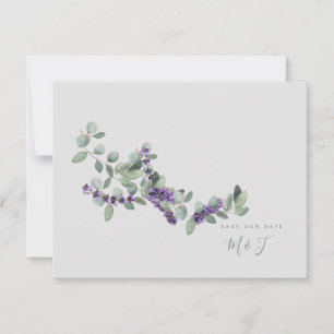 Simples Lavanda Haste Cinza Casamento Salve a Dat