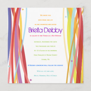 Simples Linhas Bar Mitzvah Convite