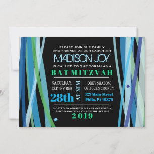 SIMPLES LINHAS Bat Bar Mitzvah Convite