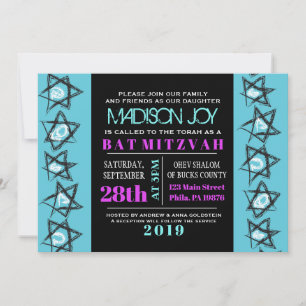 SIMPLES LINHAS Bat Bar Mitzvah Convite