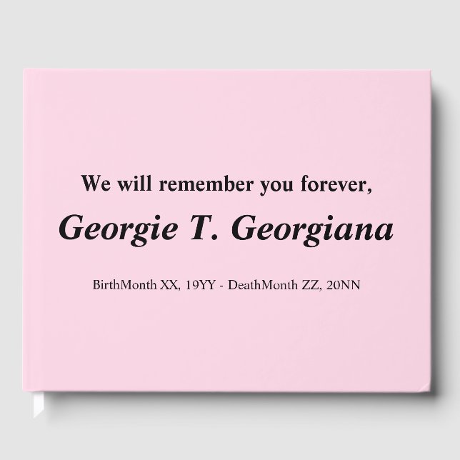 Simples Livro de Convidados Funerais (Frente)