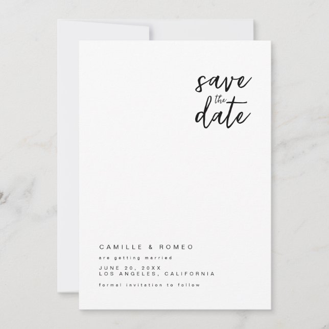 Simples minimalista moderno Salve o Convite de Dat (Frente)