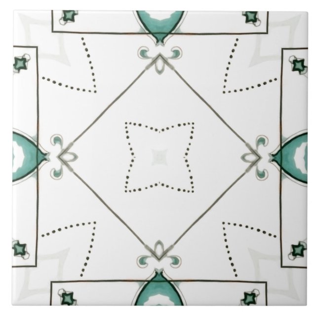 Simples,mínimo,branco e verde,mosaico, (Frente)