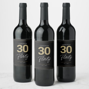 Simples Moderno 30 e rótulo de vinho personalizado