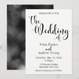 Simples, Moderno Convite de Casamento com Texto Pr