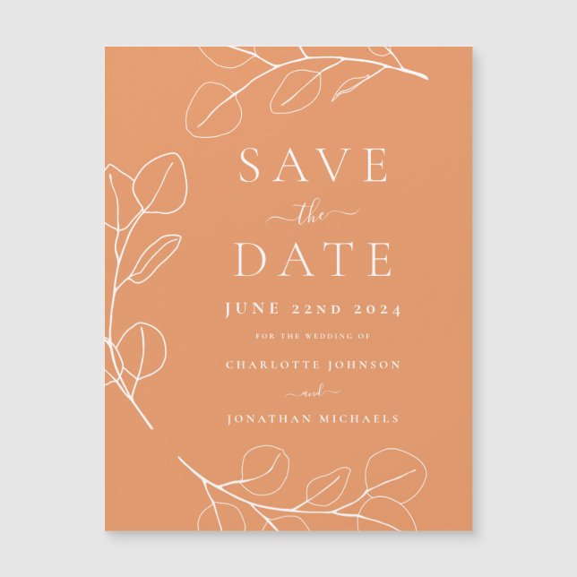 Simples Moderno Deixa Casamento Apricot (Frente)