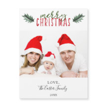 Simples Moderno Feliz Natal Holly - Cor-de-água