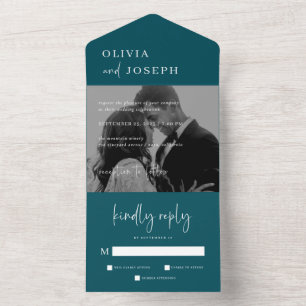 Simples Moderno Minimalista Casamento com Foto e