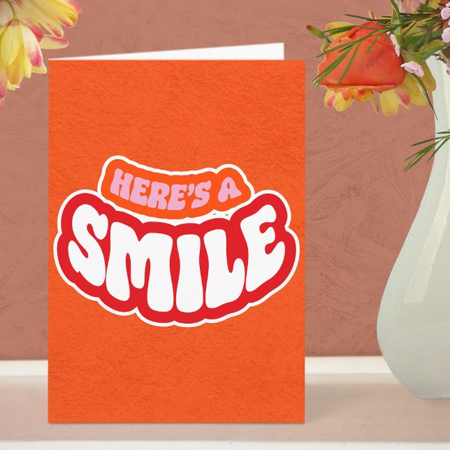 Simples Moderno Obrigado Cartão de Saudação de Tex (Smile Thank You Card - Pink)