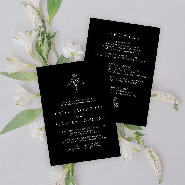 Simples Monograma de Casamento Convite e Detalhes (Criador carregado)