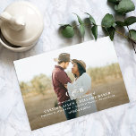 Simples Monograma Foto Convite De Casamento<br><div class="desc">Simples convite elegante para o seu dia especial. Visite nosso site em www.berryberrysweet.com para designs de papelaria e presentes personalizados.</div>