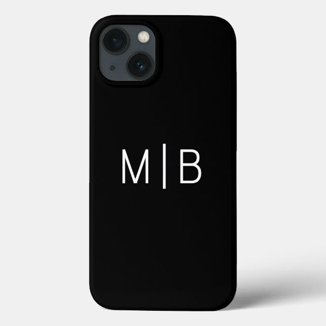 Simples Monograma Inicial Personalizado Moderno (Verso)