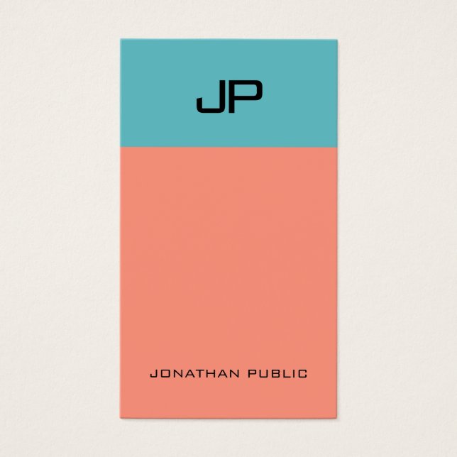 Simples Monograma Moderno Elegante Profissional (Frente)