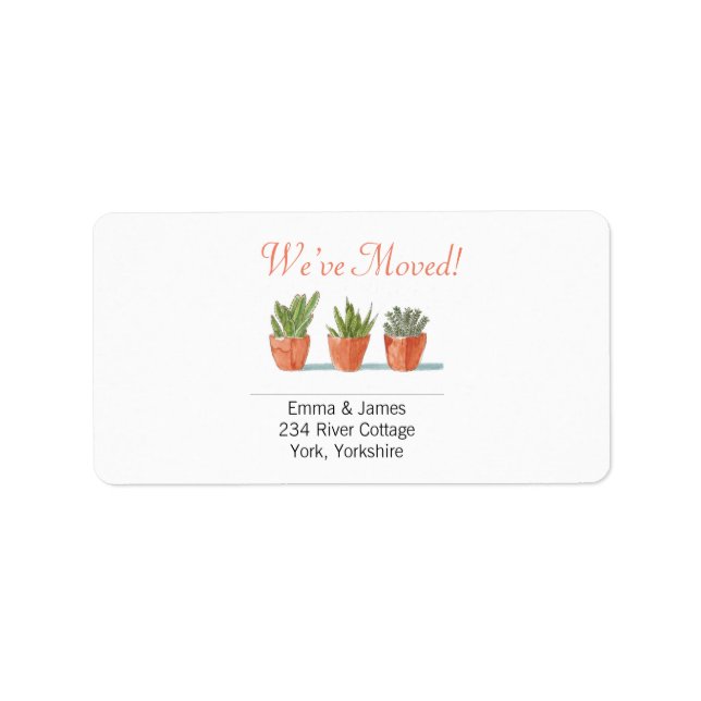 Simples Movemos a Nova Etiqueta de Endereço Reside (Frente)