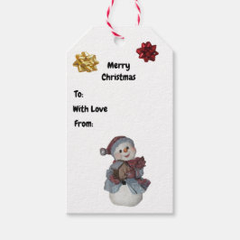 Simples Mulher Neve com Etiqueta de Natal de Birdh