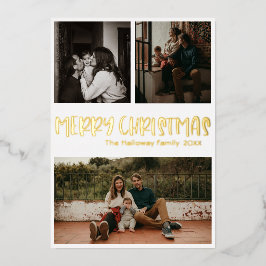 Simples Natal Clássico Três Foto Dourada