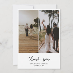 Simples Obrigado Escrever Casamento Duas Fotos