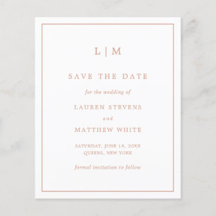Simples Orçamento de Casamento Rosa Save the Date