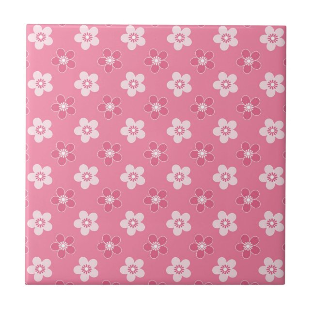 simples padrão floral sólido rosa retrofluxo peque (Frente)
