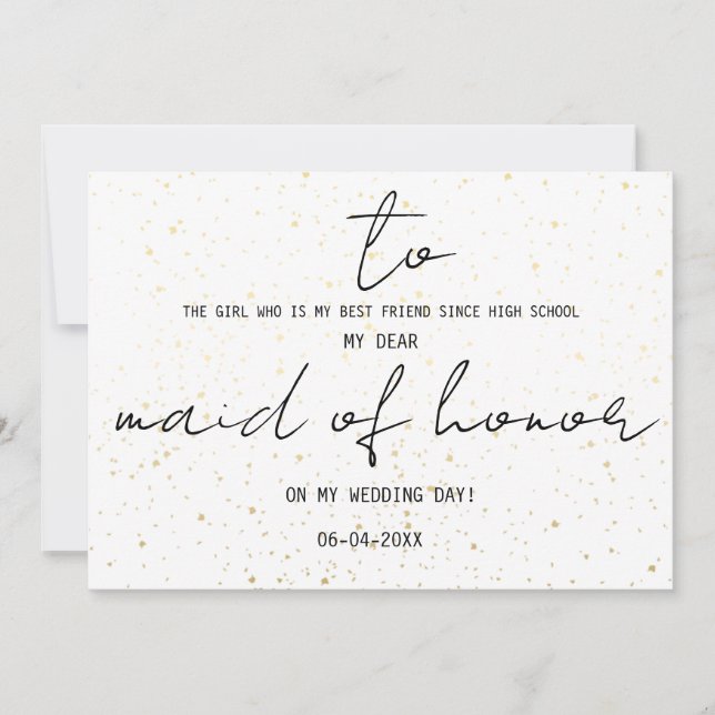 Simples Para Minha Dama de Honra No Nosso Dia de C (Frente)