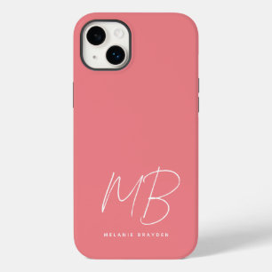 Simples Pastel Pink Minimalista Dois Monogramas No