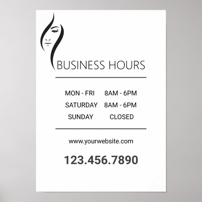 Simples Poster de Salão Branco E Bela Negra (Frente)