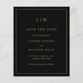 Simples Preto e Dourado Casamento de Orçamento Sal