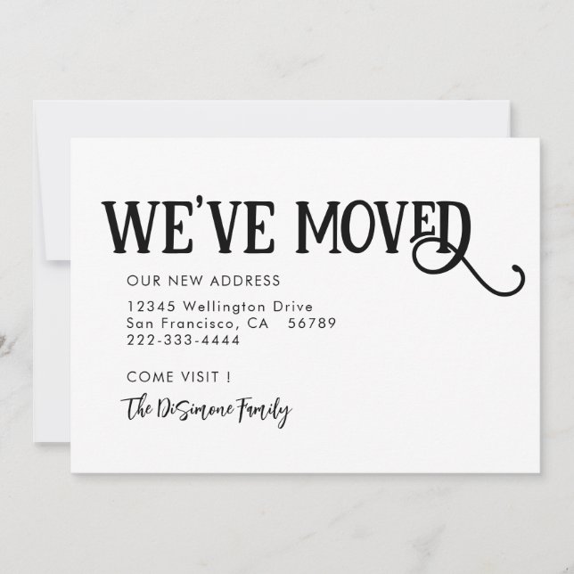 Simples Preto Moderno Que Mudamos O Anúncio (Frente)