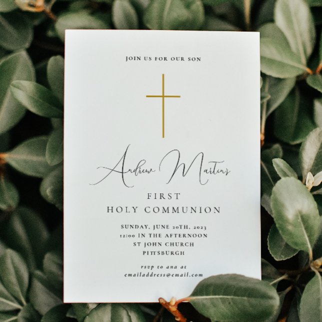 Simples Primeira Comunhão Sagrada com Cruz (Criador carregado)