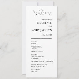 Simples programa de casamento elegante