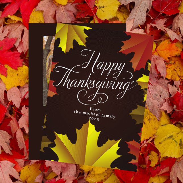 Simples Queda Feliz Dia de Ação de Graças Cartão F (Criador carregado)