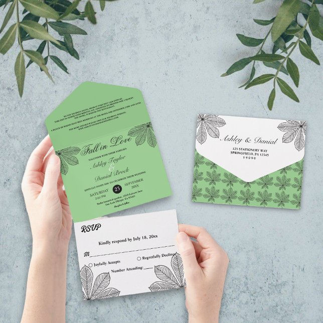 Simples queda no amor Sage Boho Casamento de outon (Criador carregado)
