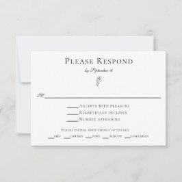 Simples refeição de RSVP de Folha Elegante Elegant