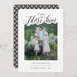 Simples Religioso Adore Seu Cartão De Natal