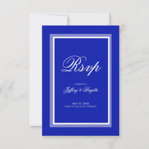 Simples resposta de casamento azul minimalista mod