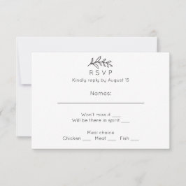 Simples resposta de casamento. Cartão de resposta