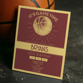 Simples Retro Dourado Basquetebol Orçamento Aniver