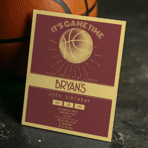 Simples Retro Dourado Basquetebol Orçamento Aniver