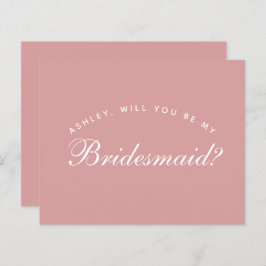 Simples Rosa de Proposta de Bridesmaid Rosa Dusty