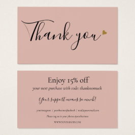 Simples Rosa Obrigado Por Comprar Cartão De Descon