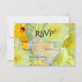 Simples RSVP de Casamento Floral Amarelo