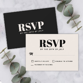 Simples RSVP de casamento minimalista moderno pret