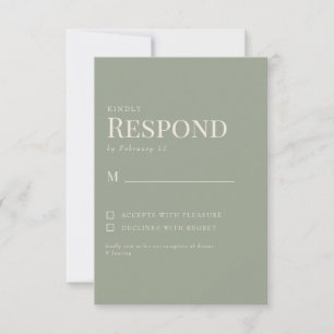 Simples RSVP de Casamento Sage