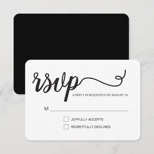 Simples RSVP de script sem enviar assento reservad (Frente/Verso)