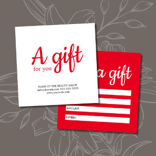 Simples Salão Branco Vermelho Elegante 