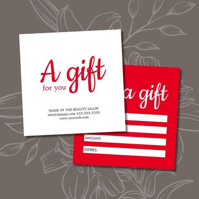 Simples Salão Branco Vermelho Elegante (Criador carregado)