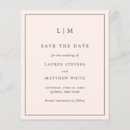 Simples Salve o Dia de Casamento Cor-de-Rosa com O