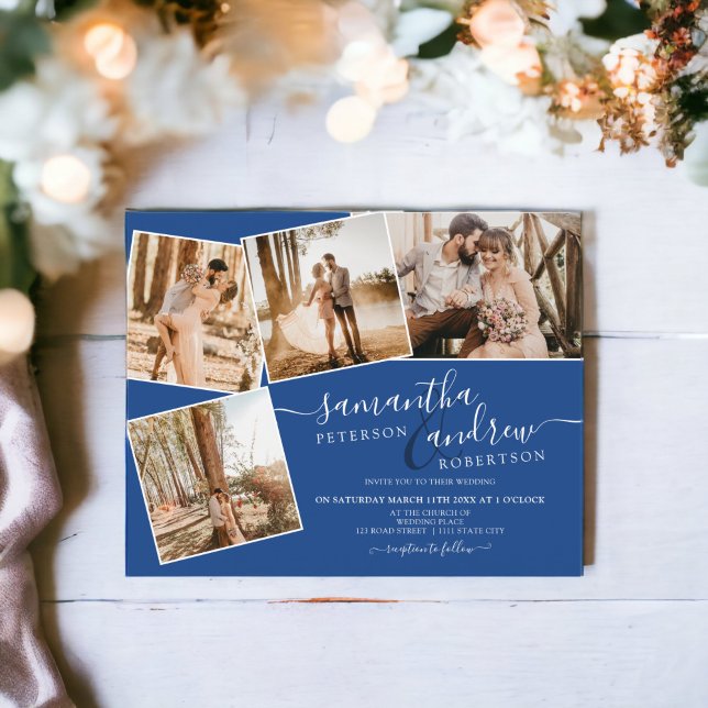 Simples script branco azul 5 fotos orçamento casam (Simple blue white script 5 photos budget wedding)
