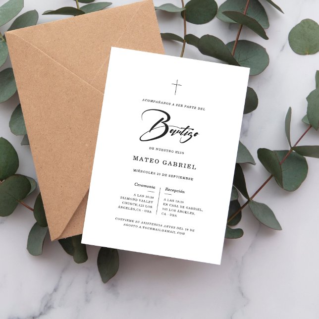 Simples Script de Convite Espanhol Para Bautizo (Criador carregado)